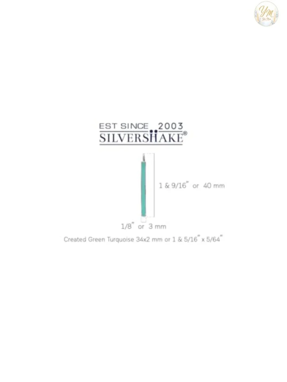 Sterling Silver Linear Threader Earrings Turquoise Inlay White Gold Plated